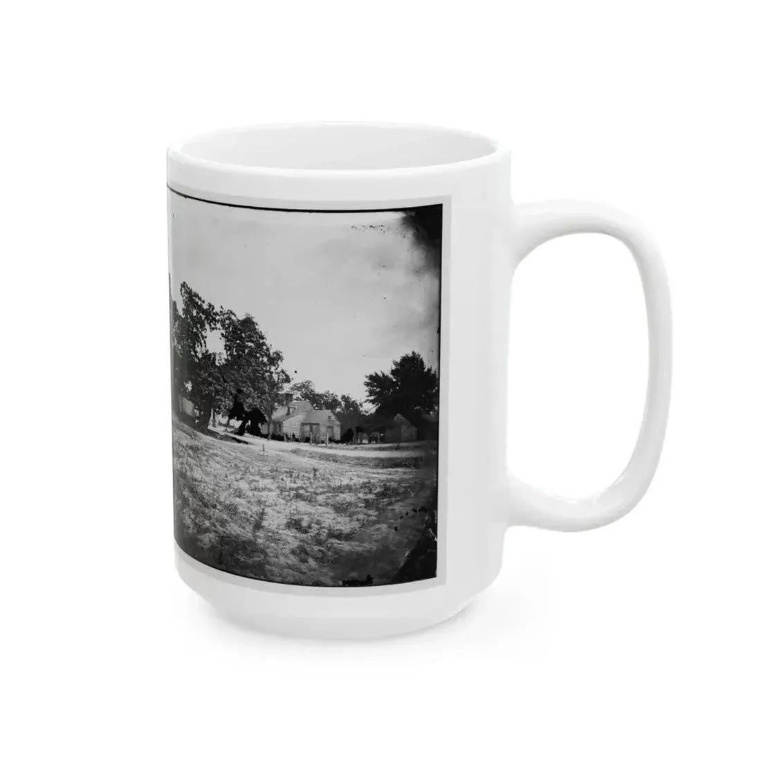 Cold Harbor, Va, Vicinity. W. P. Burnett's House; Tents At Left (U.S. Civil War) White Coffee Mug - Go Mug Yourself