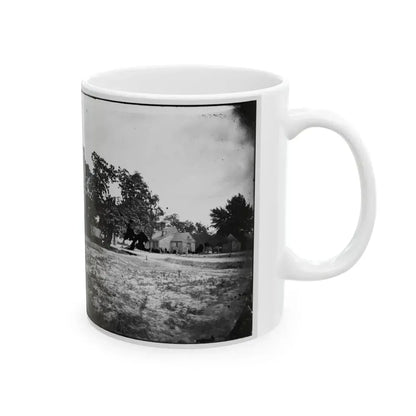 Cold Harbor, Va, Vicinity. W. P. Burnett's House; Tents At Left (U.S. Civil War) White Coffee Mug - Go Mug Yourself