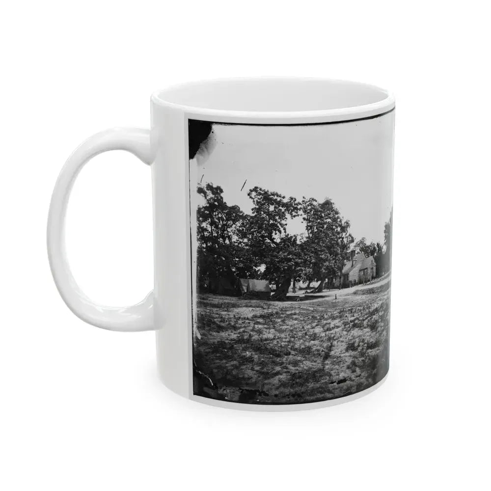 Cold Harbor, Va, Vicinity. W. P. Burnett's House; Tents At Left (U.S. Civil War) White Coffee Mug - Go Mug Yourself