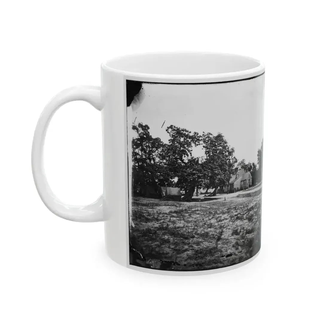 Cold Harbor, Va, Vicinity. W. P. Burnett's House; Tents At Left (U.S. Civil War) White Coffee Mug - Go Mug Yourself