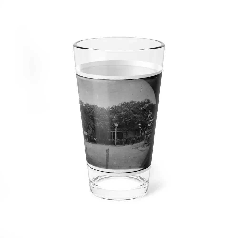 Cold Harbor, Va, Vicinity. Cavalry Horses Outside The Old Church Hotel (U.S. Civil War) Pint Glass 16oz-Go Mug Yourself