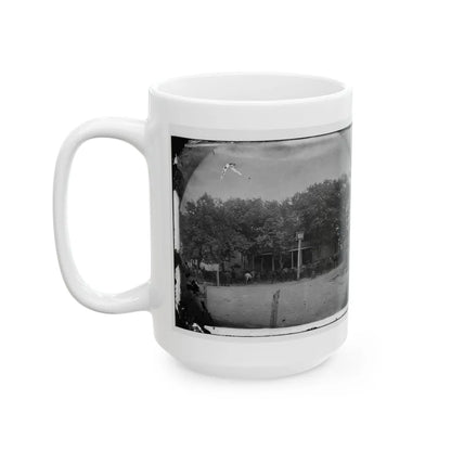 Cold Harbor, Va, Vicinity. Cavalry Horses Outside The Old Church Hotel (U.S. Civil War) White Coffee Mug-Go Mug Yourself