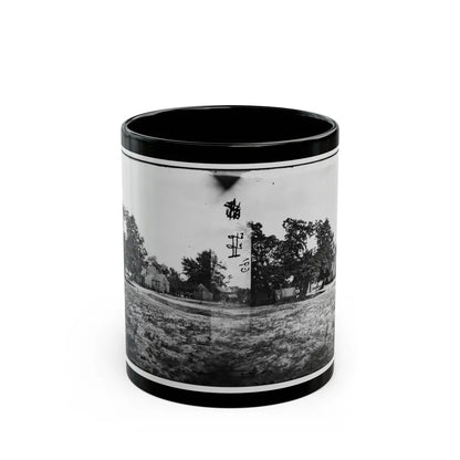 Cold Harbor, Va, Vicinity. W. P. Burnett's House; Tents At Left (U.S. Civil War) Black Coffee Mug-11oz-Go Mug Yourself