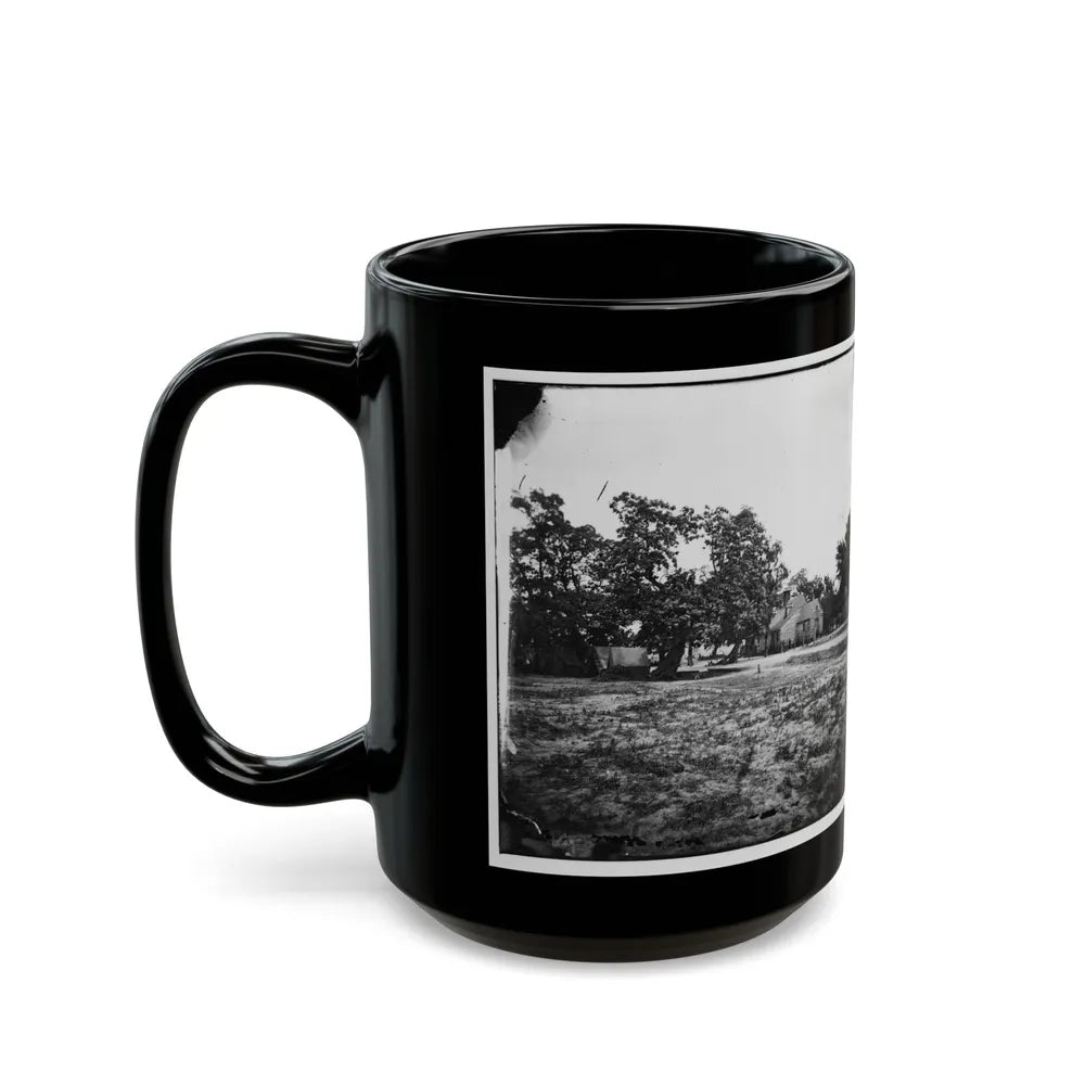 Cold Harbor, Va, Vicinity. W. P. Burnett's House; Tents At Left (U.S. Civil War) Black Coffee Mug-Go Mug Yourself