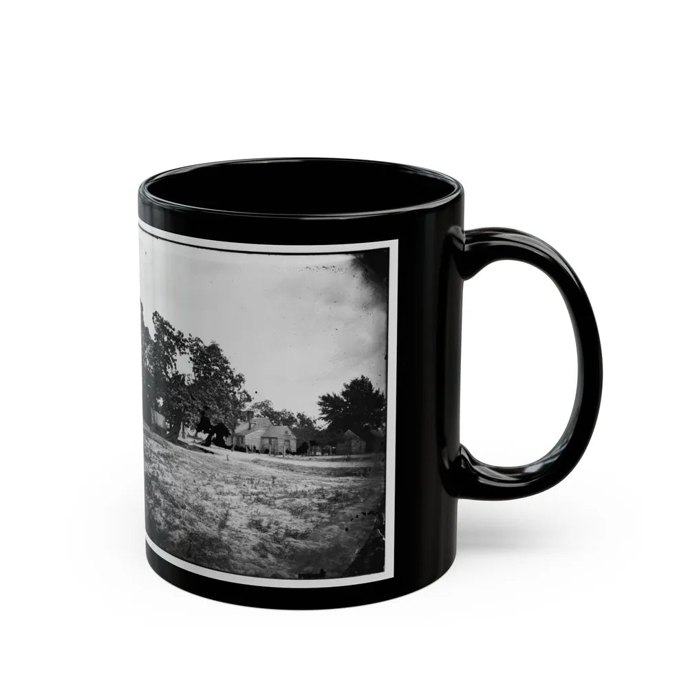 Cold Harbor, Va, Vicinity. W. P. Burnett's House; Tents At Left (U.S. Civil War) Black Coffee Mug-Go Mug Yourself