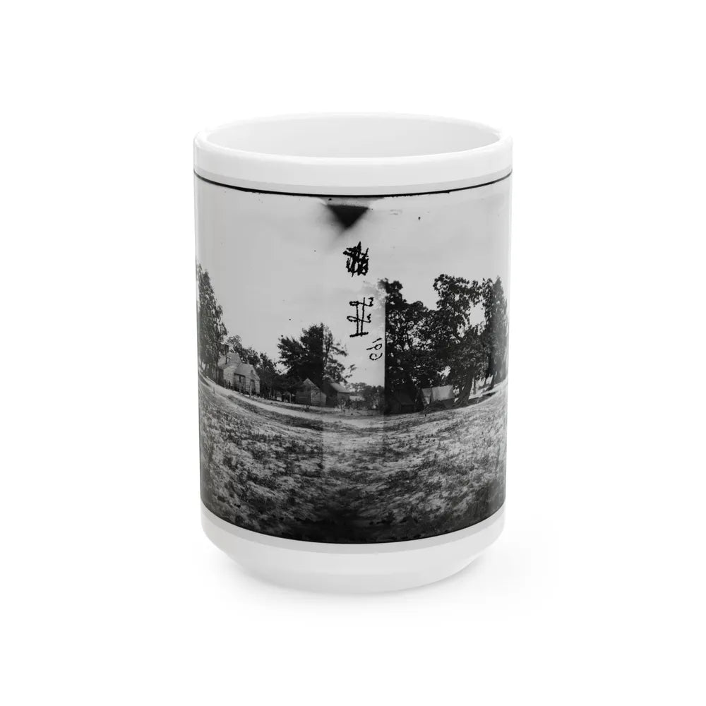 Cold Harbor, Va, Vicinity. W. P. Burnett's House; Tents At Left (U.S. Civil War) White Coffee Mug-15oz-Go Mug Yourself