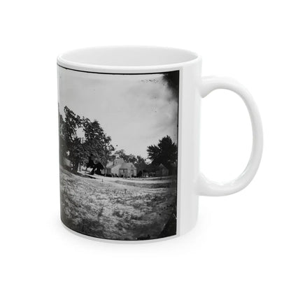 Cold Harbor, Va, Vicinity. W. P. Burnett's House; Tents At Left (U.S. Civil War) White Coffee Mug-Go Mug Yourself