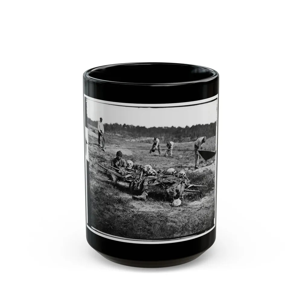 Cold Harbor, Va. African Americans Collecting Bones Of Soldiers Killed In The Battle (U.S. Civil War) Black Coffee Mug-15oz-Go Mug Yourself