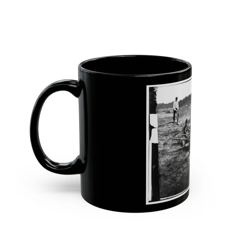 Cold Harbor, Va. African Americans Collecting Bones Of Soldiers Killed In The Battle (U.S. Civil War) Black Coffee Mug-Go Mug Yourself