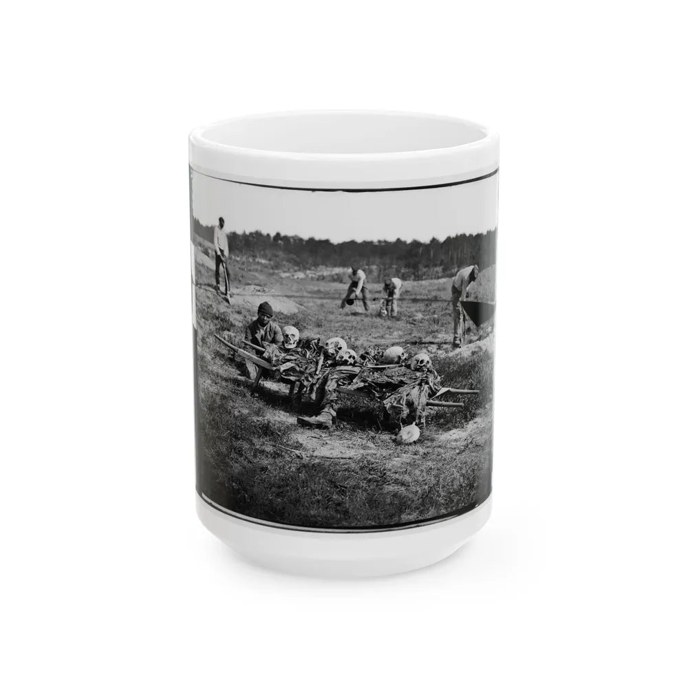 Cold Harbor, Va. African Americans Collecting Bones Of Soldiers Killed In The Battle (U.S. Civil War) White Coffee Mug-15oz-Go Mug Yourself