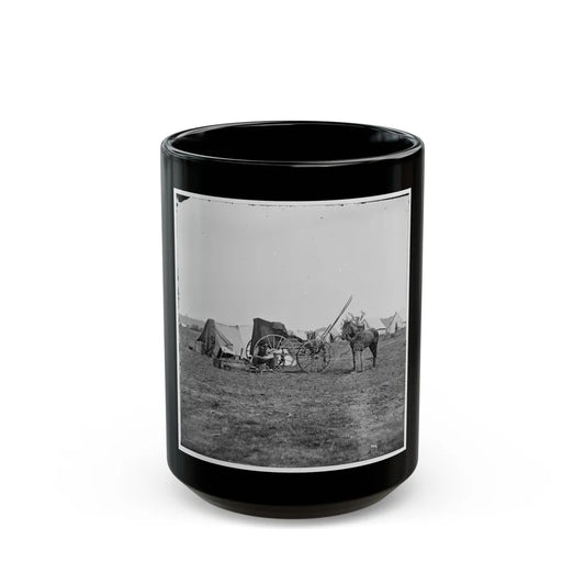 Cold Harbor, Va. Photographer's Wagon And Tent (U.S. Civil War) Black Coffee Mug-15oz-Go Mug Yourself