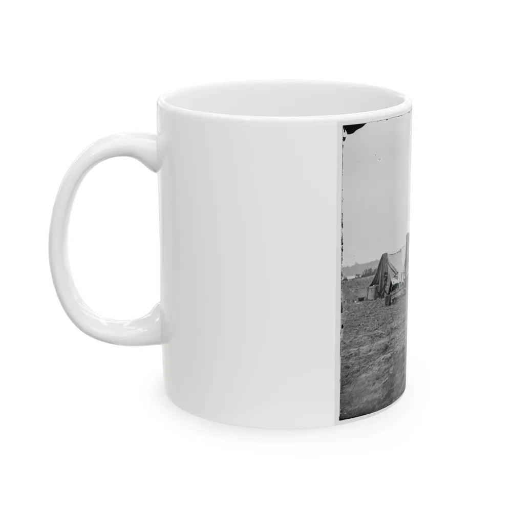 Cold Harbor, Va. Photographer's Wagon And Tent (U.S. Civil War) White Coffee Mug-Go Mug Yourself