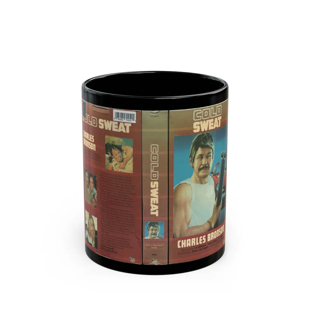 COLD SWEAT CHARLES BRONSON (VHS COVER) - Black Coffee Mug-11oz-Go Mug Yourself