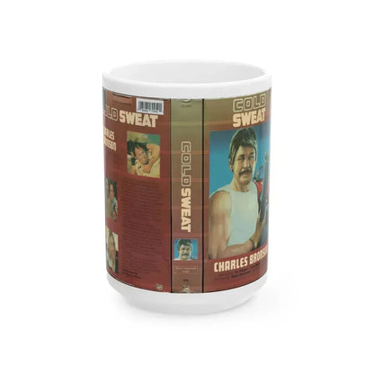 COLD SWEAT CHARLES BRONSON (VHS COVER) - White Coffee Mug 15oz - Go Mug Yourself
