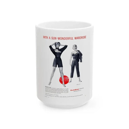Cole of California ad, 1953 (2) - White Coffee Mug 15oz - Go Mug Yourself