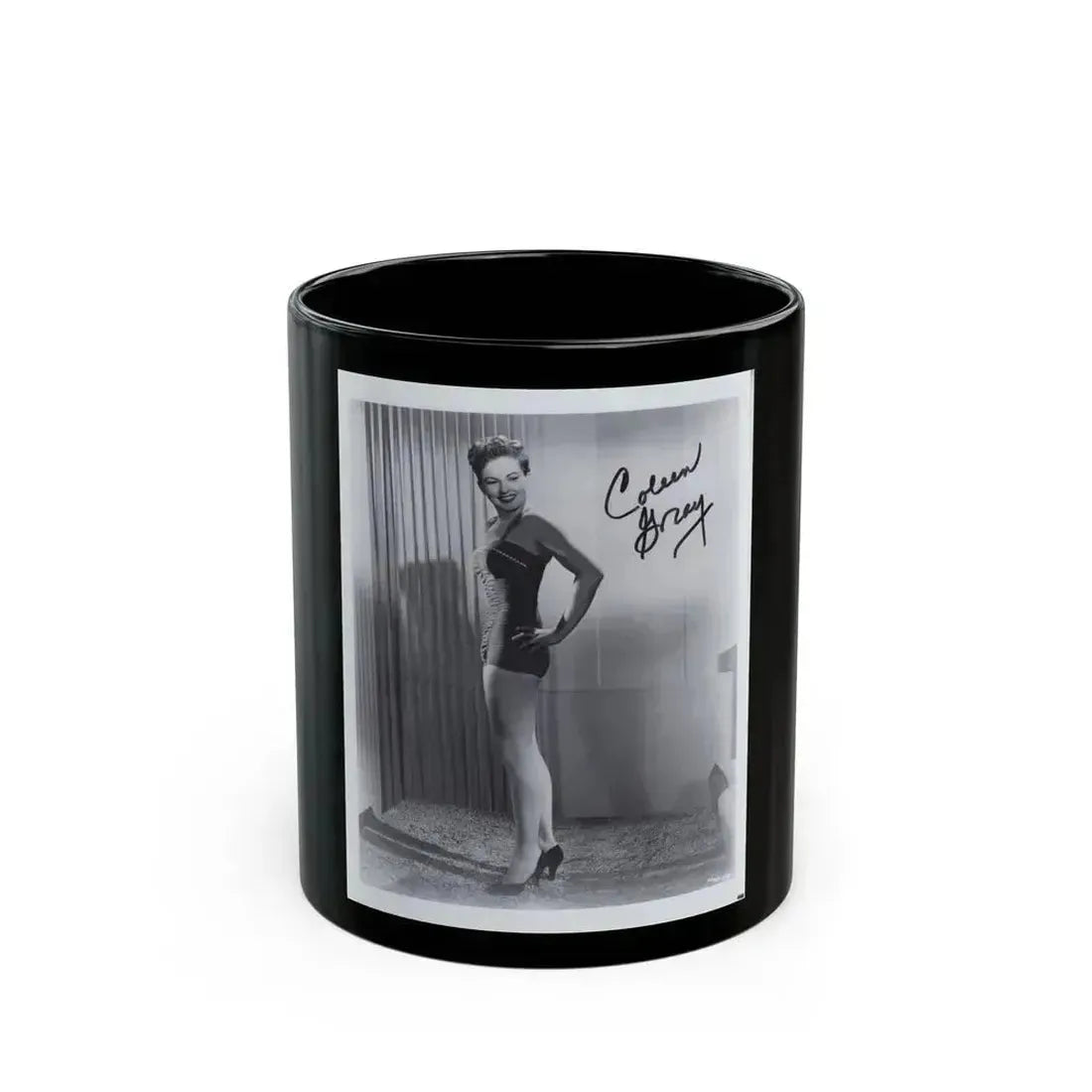 Coleen Gray #01 1 (Vintage Female Icon) Black Coffee Mug 11oz - Go Mug Yourself