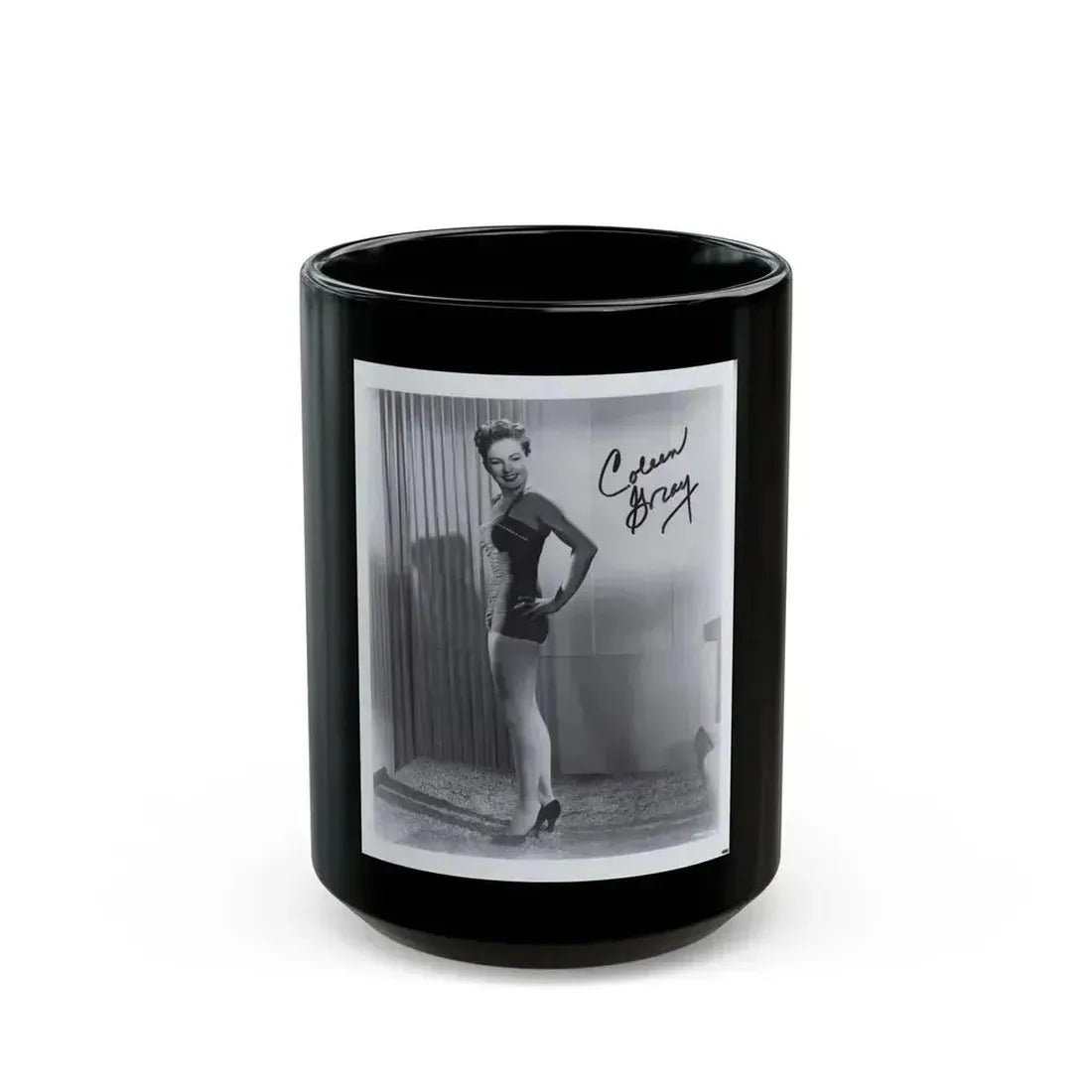 Coleen Gray #01 1 (Vintage Female Icon) Black Coffee Mug 15oz - Go Mug Yourself