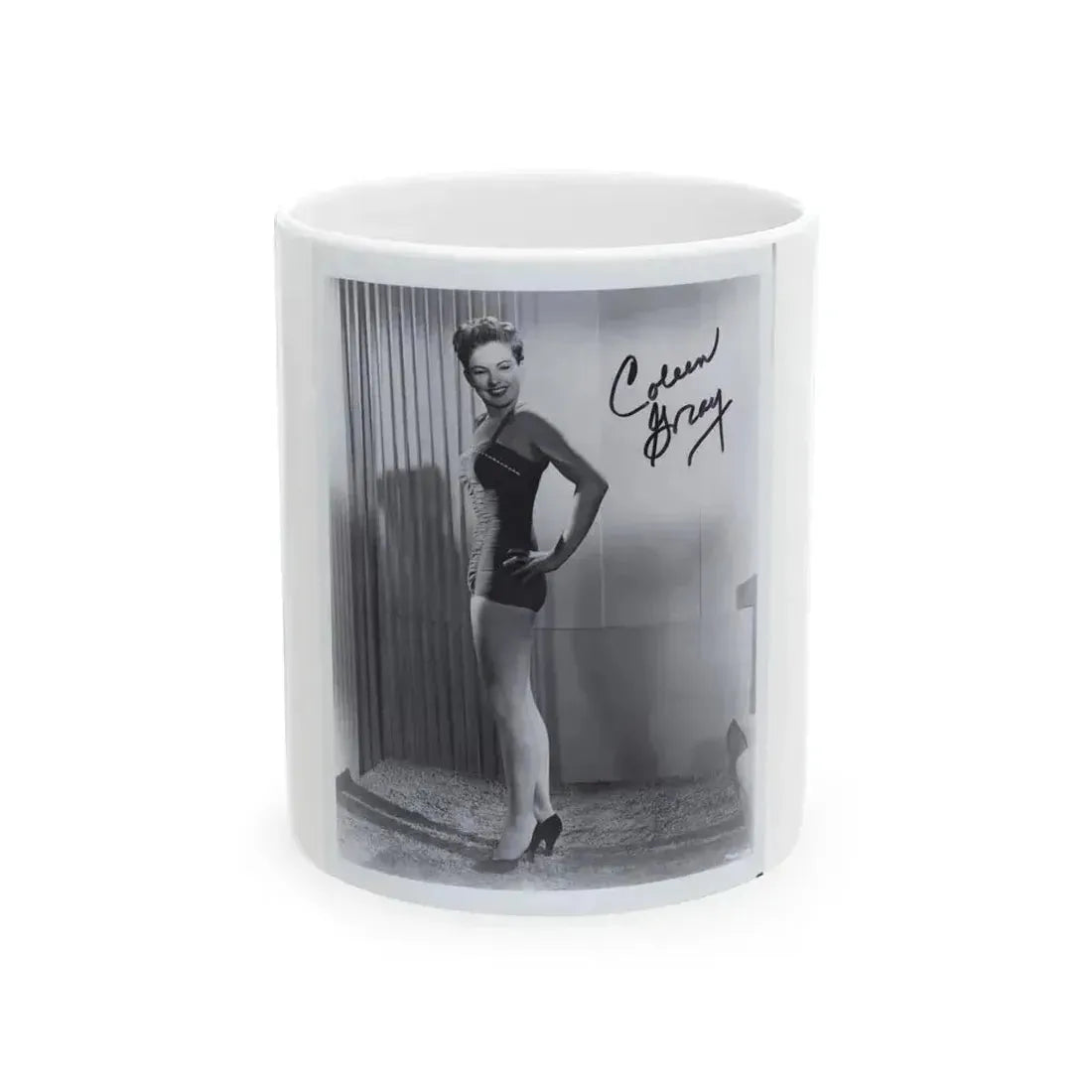 Coleen Gray #01 1 (Vintage Female Icon) White Coffee Mug 11oz - Go Mug Yourself