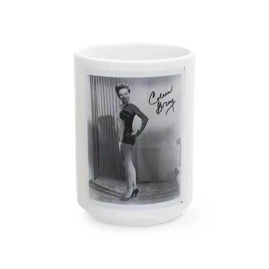 Coleen Gray #01 1 (Vintage Female Icon) White Coffee Mug 15oz - Go Mug Yourself