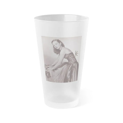 Coleen Gray #02 (Vintage Female Icon) Frosted Pint Glass 16oz-16oz-Frosted-Go Mug Yourself