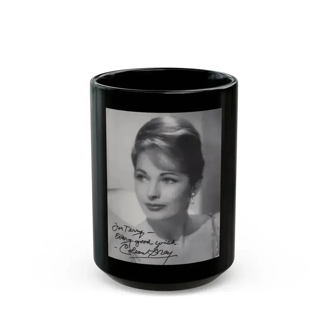 Coleen Gray #04 (Vintage Female Icon) Black Coffee Mug 15oz - Go Mug Yourself