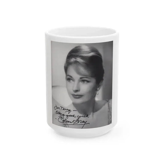 Coleen Gray #04 (Vintage Female Icon) White Coffee Mug 15oz - Go Mug Yourself