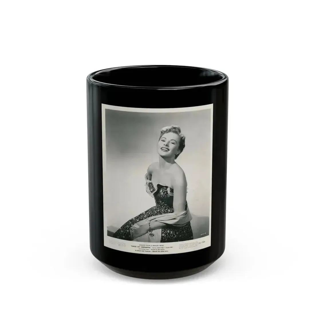 Coleen Gray #117 (Vintage Female Icon) Black Coffee Mug 15oz - Go Mug Yourself