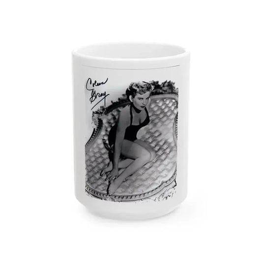 Coleen Gray #18 (Vintage Female Icon) White Coffee Mug 15oz - Go Mug Yourself