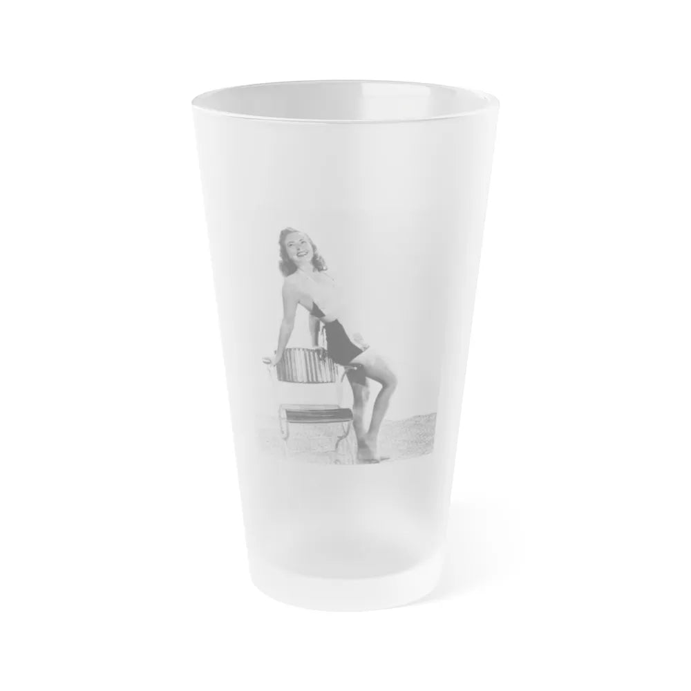 Coleen Gray #19 (Vintage Female Icon) Frosted Pint Glass 16oz-16oz-Frosted-Go Mug Yourself