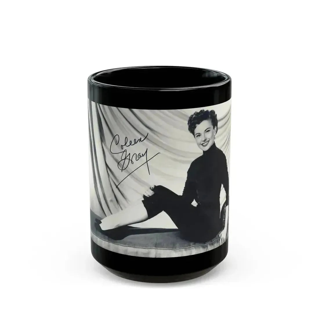 Coleen Gray #29 (Vintage Female Icon) Black Coffee Mug 15oz - Go Mug Yourself
