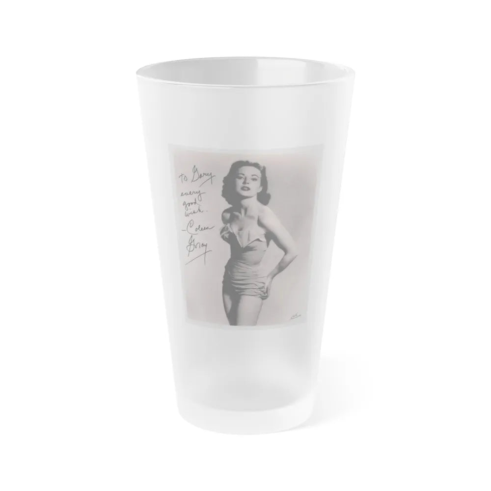 Coleen Gray #76 (Vintage Female Icon) Frosted Pint Glass 16oz-16oz-Frosted-Go Mug Yourself