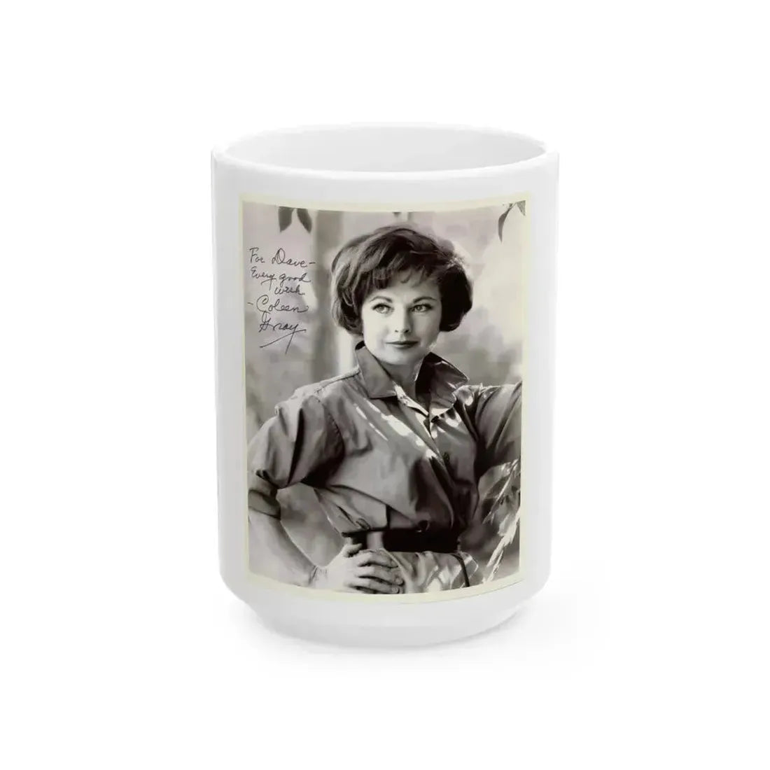 Coleen Gray #84 (Vintage Female Icon) White Coffee Mug 15oz - Go Mug Yourself