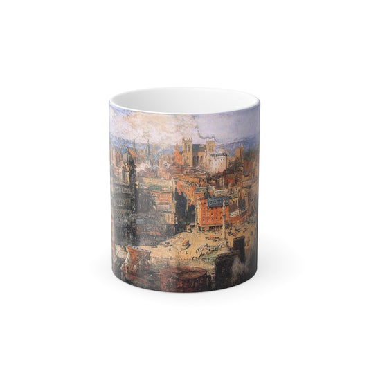 Colin Campbell Cooper (1856-1937) Columbus Circle - oil on canvas 1909 - Color Changing Mug 11oz-11oz-Go Mug Yourself
