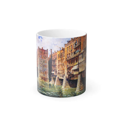 Colin Campbell Cooper (1856-1937) Main Street Bridge, Rochester - oil on canvas 1908 - Color Changing Mug 11oz-11oz-Go Mug Yourself