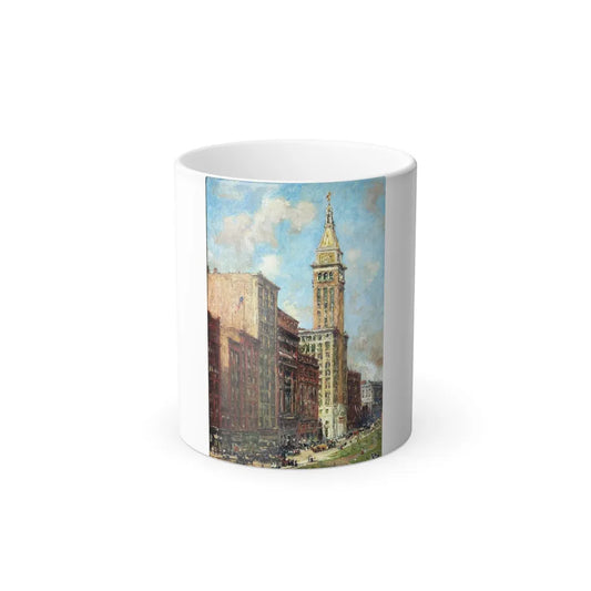 Colin Campbell Cooper (1856-1937) Metropolitan Life Tower - oil on canvas 1910 - Color Changing Mug 11oz-11oz-Go Mug Yourself