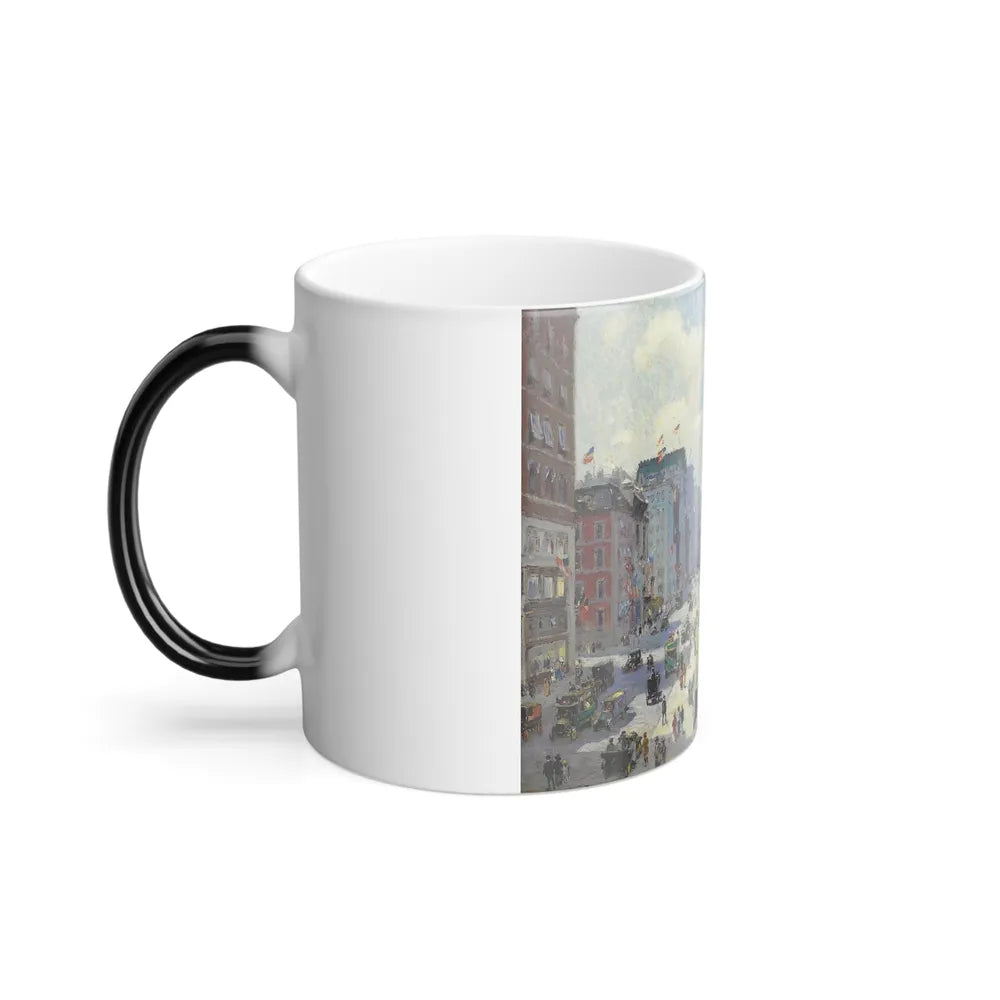 Colin Campbell Cooper (1856-1937) New York Public Library - Oil on canvas c1915 - Color Changing Mug 11oz-Go Mug Yourself