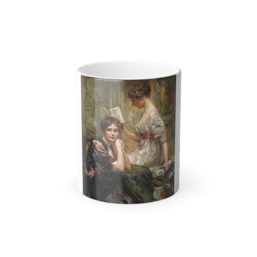 Colin Campbell Cooper (1856-1937) Two Woman (In an Interior) - Oil on masonite - Color Changing Mug 11oz-11oz-Go Mug Yourself