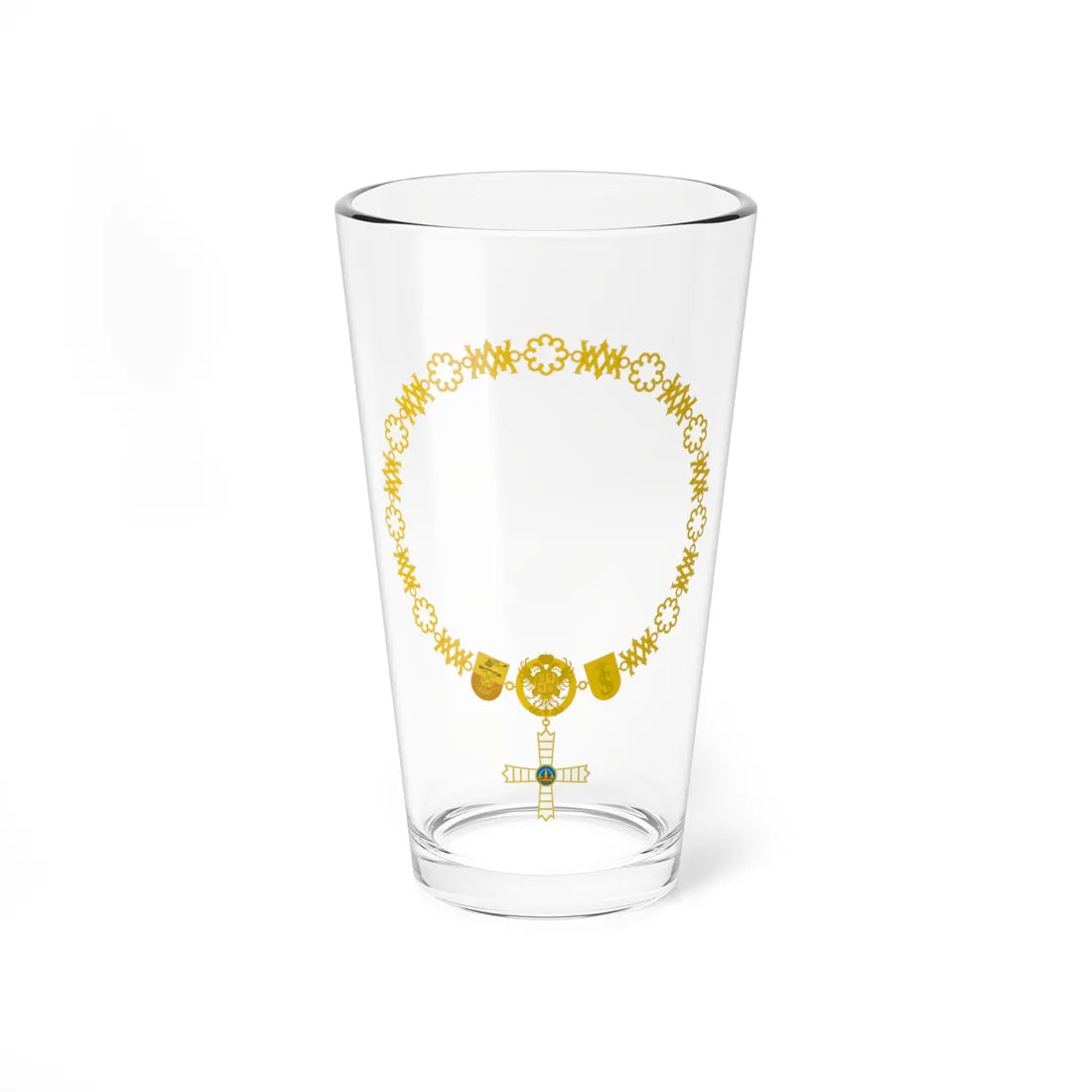 Collar de la Hermandad de Caballeros Mozárabes de Toledo (Spain) (Coat of Arms) Pint Glass 16oz 16oz - Go Mug Yourself
