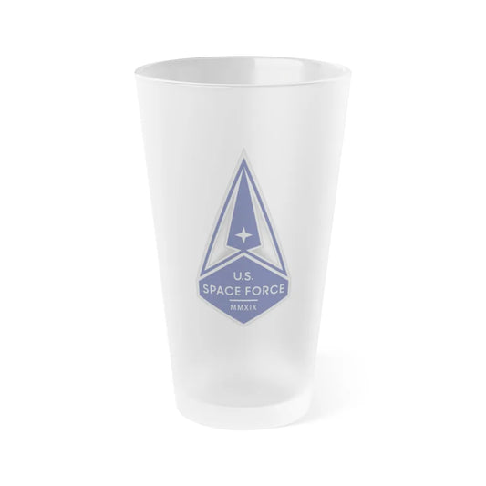 Collar Insignia (U.S. Space Force) Frosted Pint Glass 16oz-Go Mug Yourself