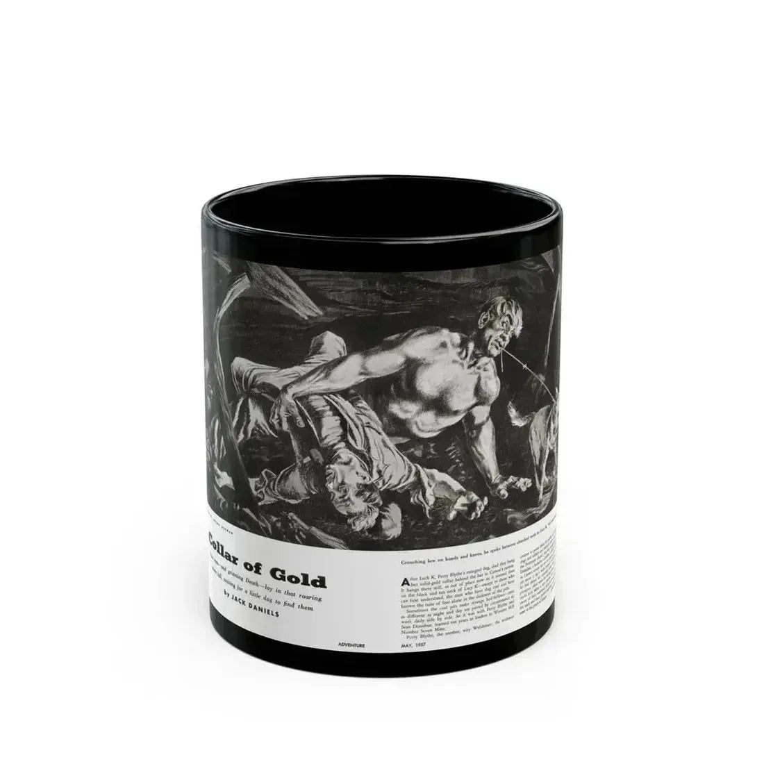 Collar of Gold, Adventure magazine, May 1957 - Black Coffee Mug 11oz - Go Mug Yourself