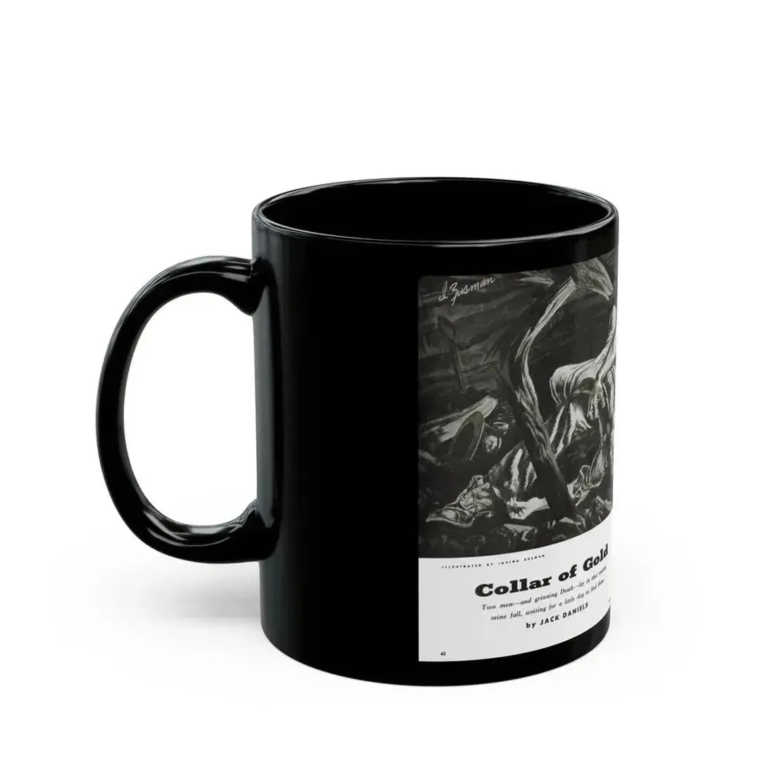 Collar of Gold, Adventure magazine, May 1957 - Black Coffee Mug - Go Mug Yourself