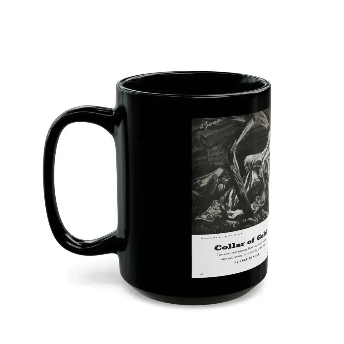 Collar of Gold, Adventure magazine, May 1957 - Black Coffee Mug - Go Mug Yourself