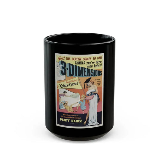 COLLEGE CAPERS 1953 Movie Poster - Black Coffee Mug 15oz - Go Mug Yourself