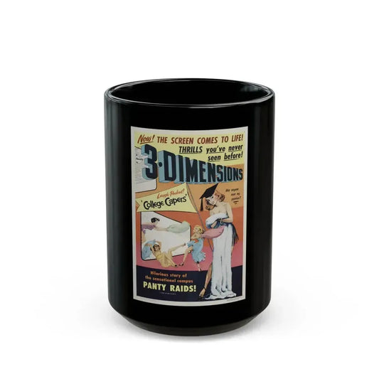 COLLEGE CAPERS 1953 Movie Poster - Black Coffee Mug 15oz - Go Mug Yourself