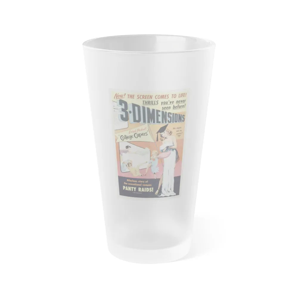 COLLEGE CAPERS 1953 Movie Poster - Frosted Pint Glass 16oz-16oz-Frosted-Go Mug Yourself