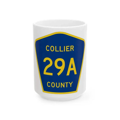 Collier County 29A (Florida) (Road Sign) White Coffee Mug 15oz - Go Mug Yourself