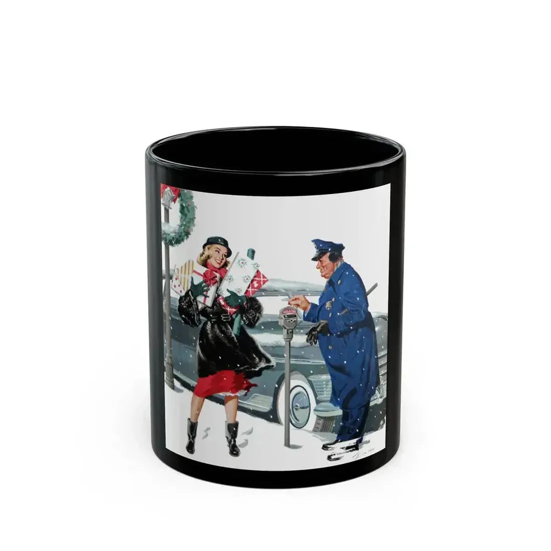 Collier's magazine cover, December 13th, 1952 - Black Coffee Mug 11oz - Go Mug Yourself