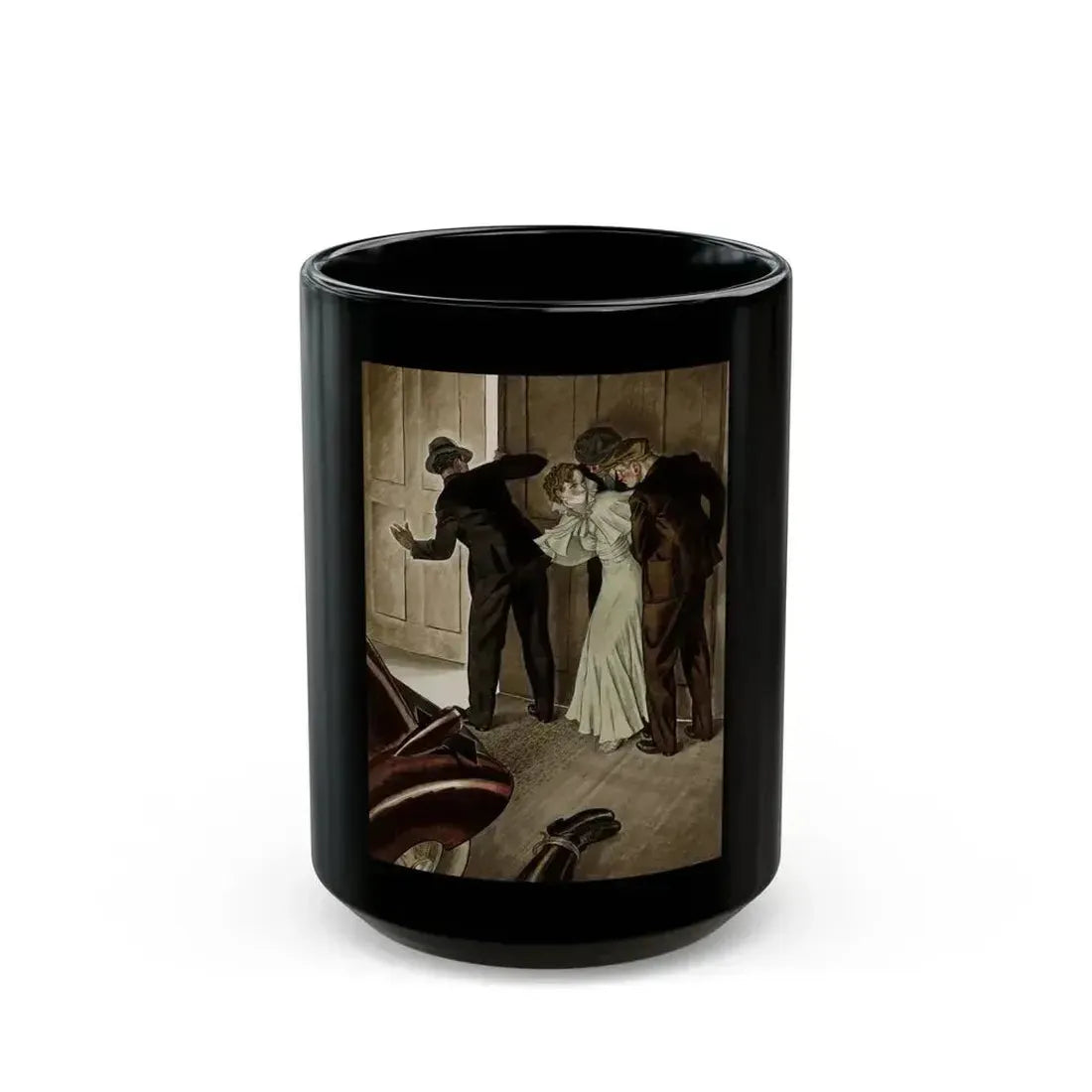Collier's magazine story illustration, August 25, 1934 - Black Coffee Mug 15oz - Go Mug Yourself