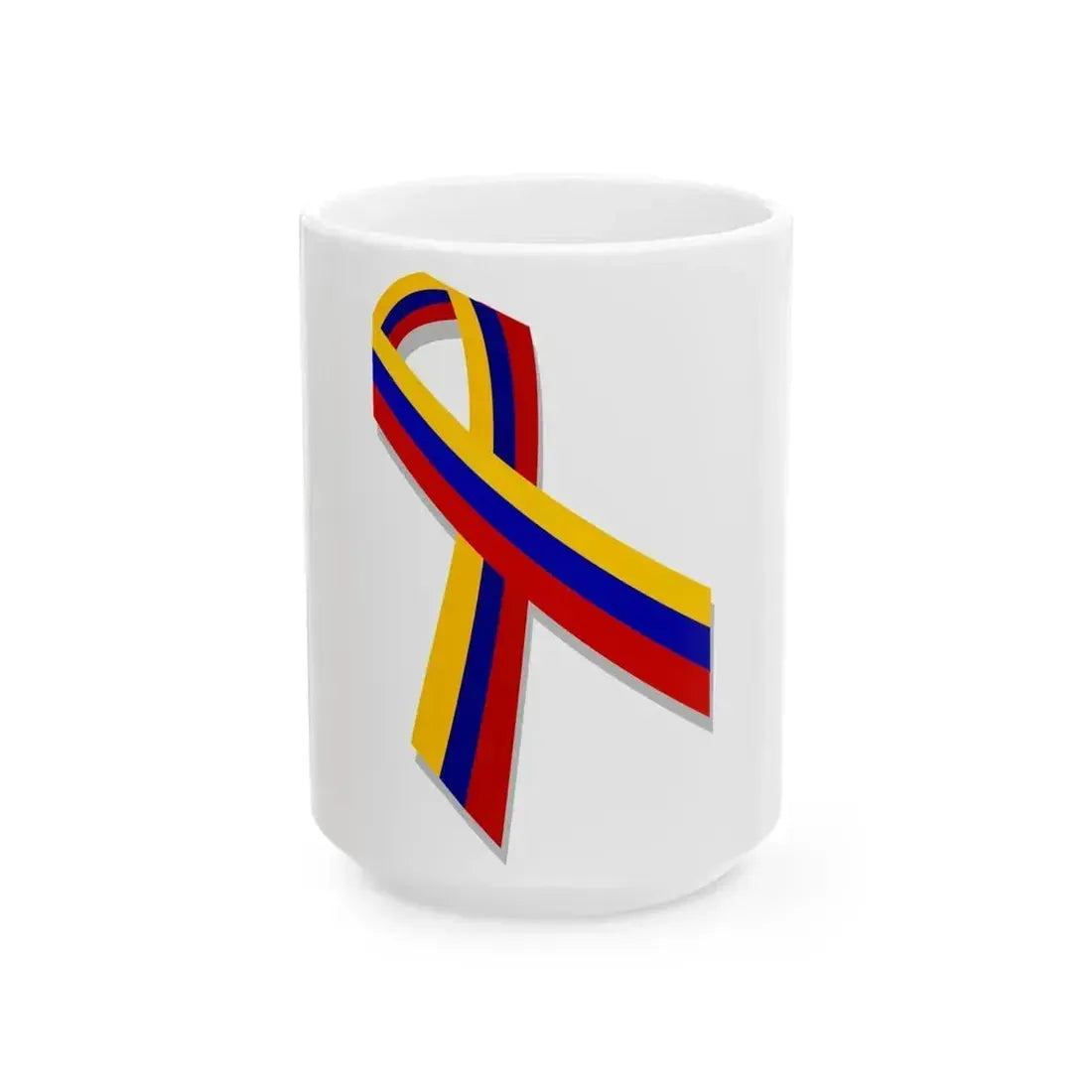 Colombia ribbon (Colombia) White Coffee Mug 15oz - Go Mug Yourself