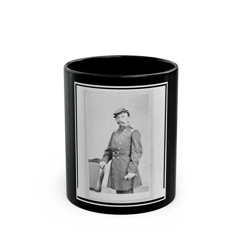 Colonel Adolph Dengler, 43rd Illinois Infantry, Union Officer, Three-Quarter-Length Portrait, Standing, Facing Front (U.S. Civil War) Black Coffee Mug 11oz - Go Mug Yourself